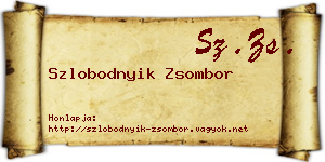 Szlobodnyik Zsombor névjegykártya