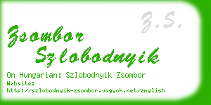 zsombor szlobodnyik business card